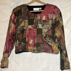 Vintage Passports Womens Beaded Jacket Size M Pier 1 Art To Wear Grunge Grandma‎